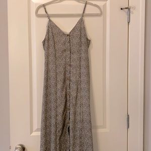 Leopard print button up midi dress